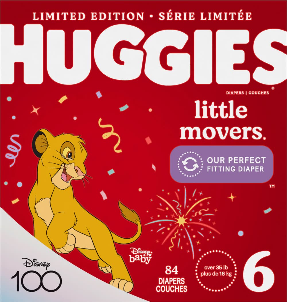 Huggies Little Movers Baby Diapers, 6 (84 ct)