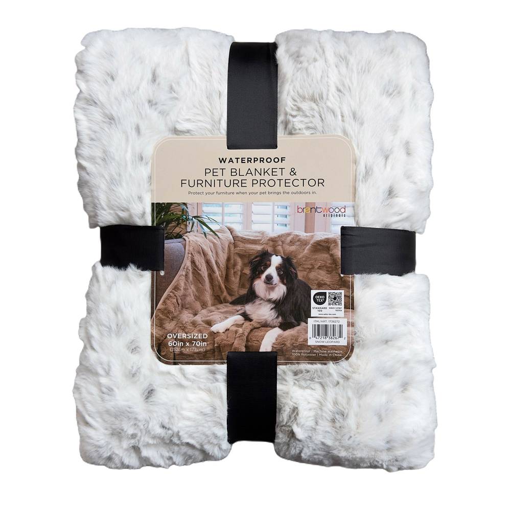 Brentwood Waterproof Faux Fur Pet Throw, 60" X 70"