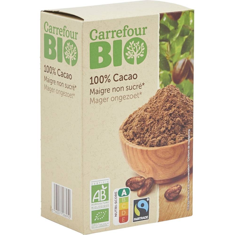 Carrefour - Chocolat bio en poudre non sucré (250g)