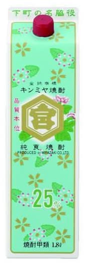 宮崎本店 甲類２５° キッコーミヤ焼酎キンミヤパック (1.8L)
