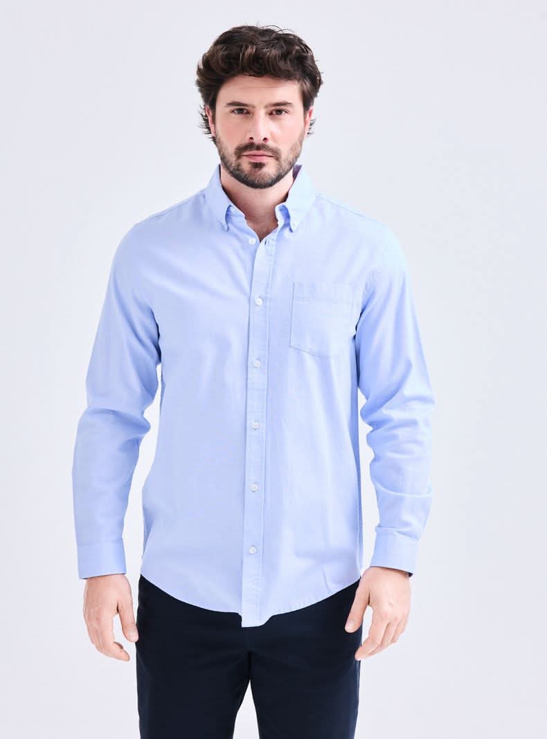 Rainforest · Camisa semi oxford de algodón - XL - Azul Eléctrico