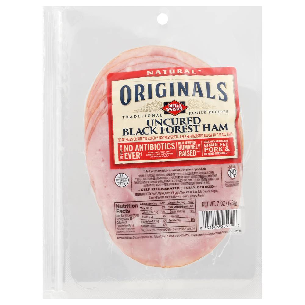 Dietz & Watson Uncured Black Forest Ham (7 oz)