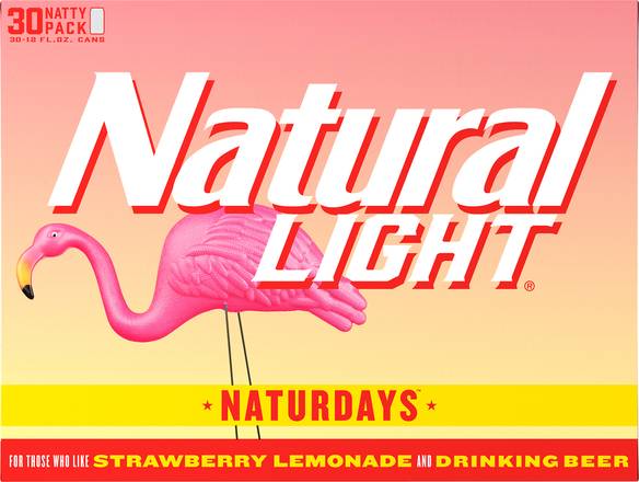 Natural Light Naturdays Strawberry Lemonade Beer (30 ct, 12 fl oz)