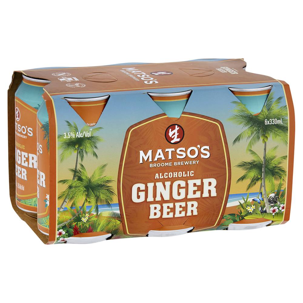 Matso's Ginger Beer Can 330mL X 4 pack