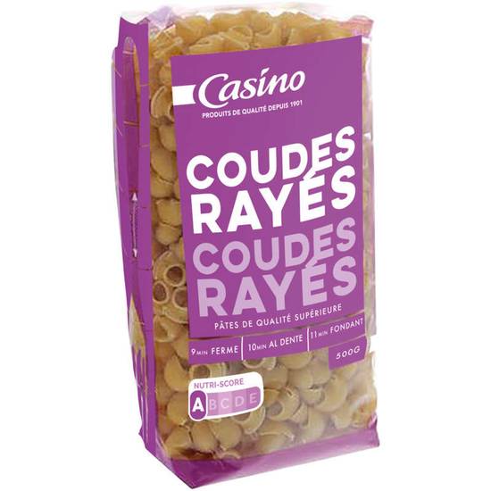 CASINO - Pâtes - Coudes rayés  - 500g