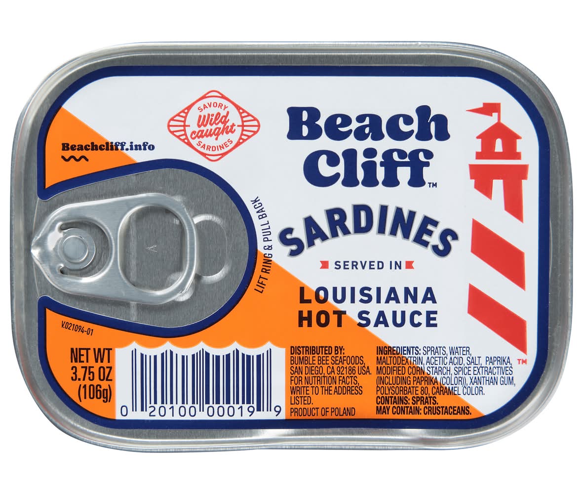 Beach Cliff Sardines Louisiana Hot Sauce (3.8 oz)