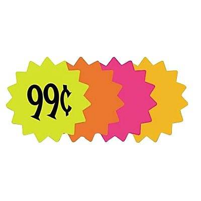 Die Cut Paper Signs, 4 Round, Assorted Colors, Pack of 60 Each (090249)