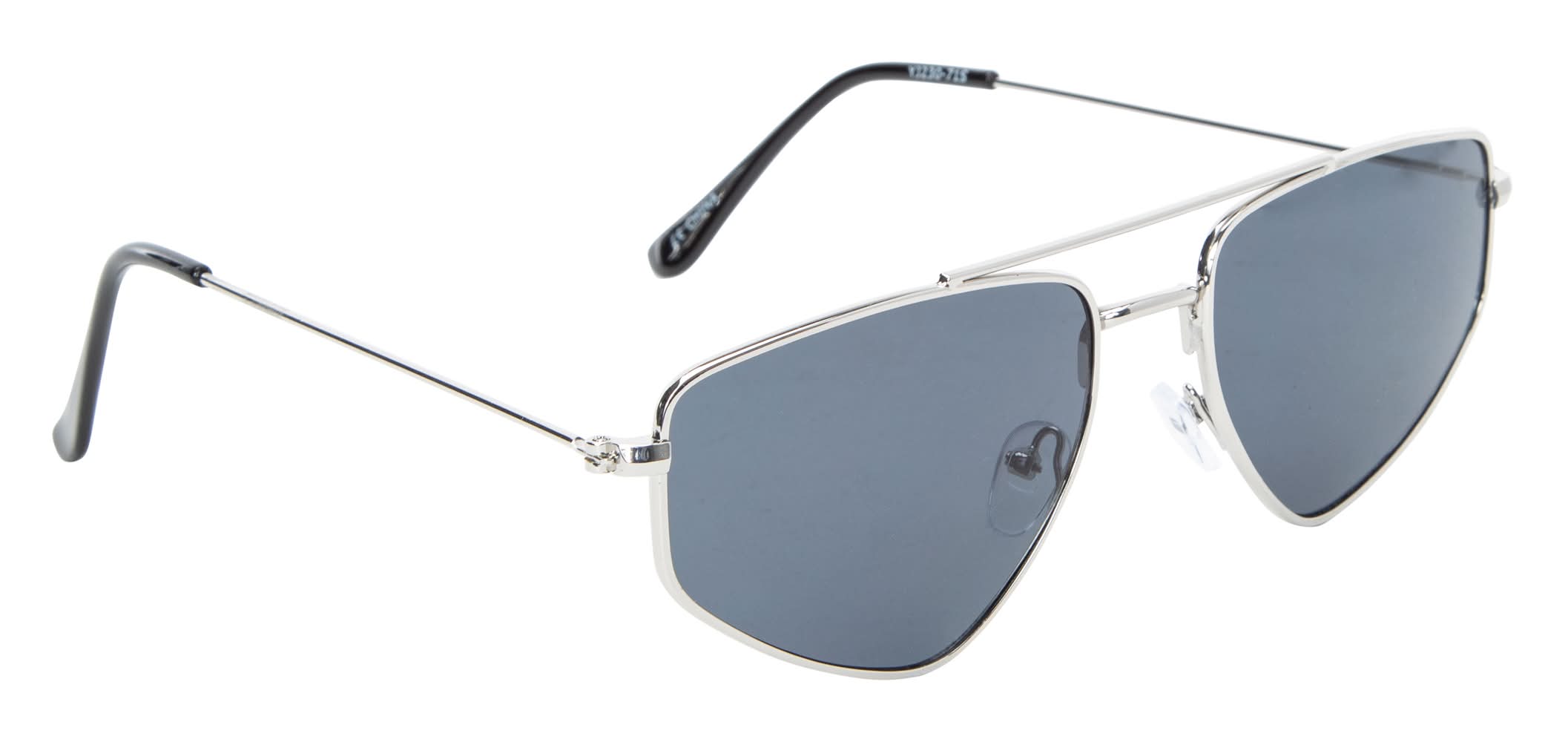 Mens Metal Triangle Aviator Sunglasses Silver