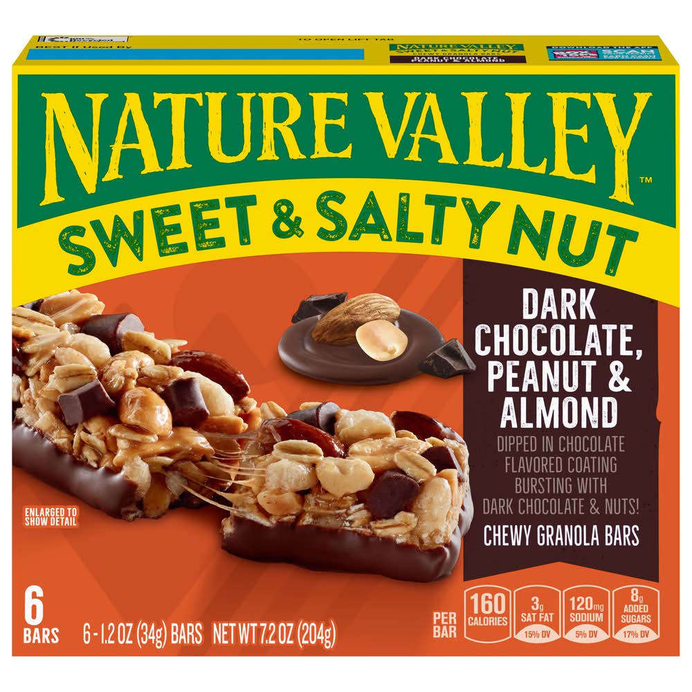 Nature Valley Sweet & Salty Nut Chewy Granola Bars, Assorted (6 x 1.2 oz)