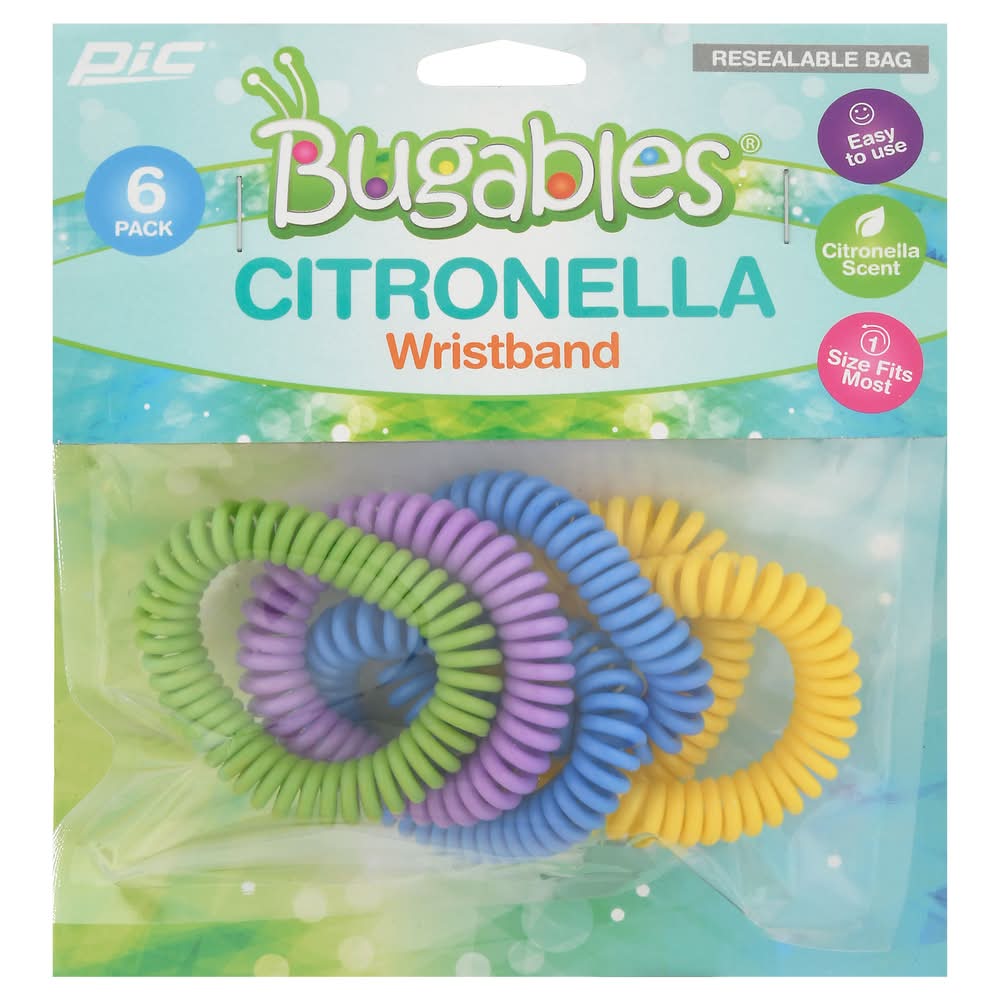 Bugables Citronella Wristband, Multicolor (3.2 oz, 6 ct)