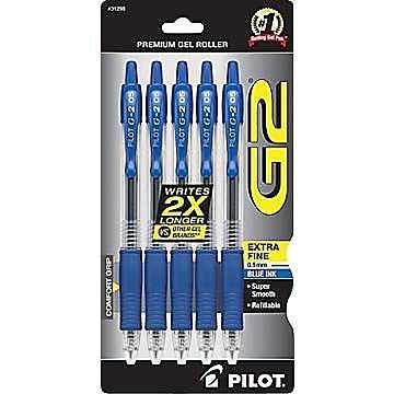 Pilot G2 Rollerball 0.5mm Blue Ink Gel Pen (5 ct)