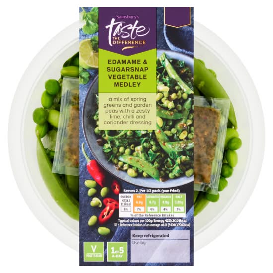 Sainsbury's Taste the Difference Edamame and Sugarsnap Vegetable Medley (225g)