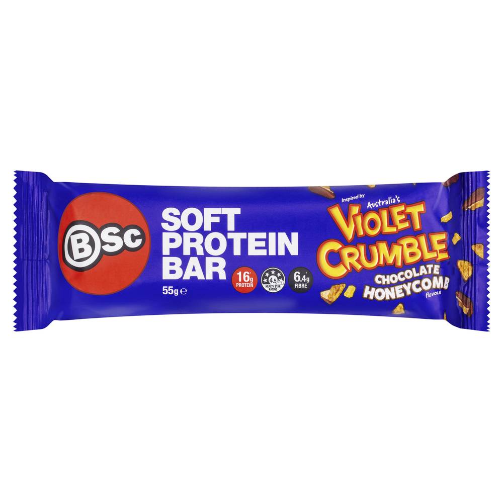 Bsc Chocolate Honeycomb Violet Crumble Soft Protein Bar