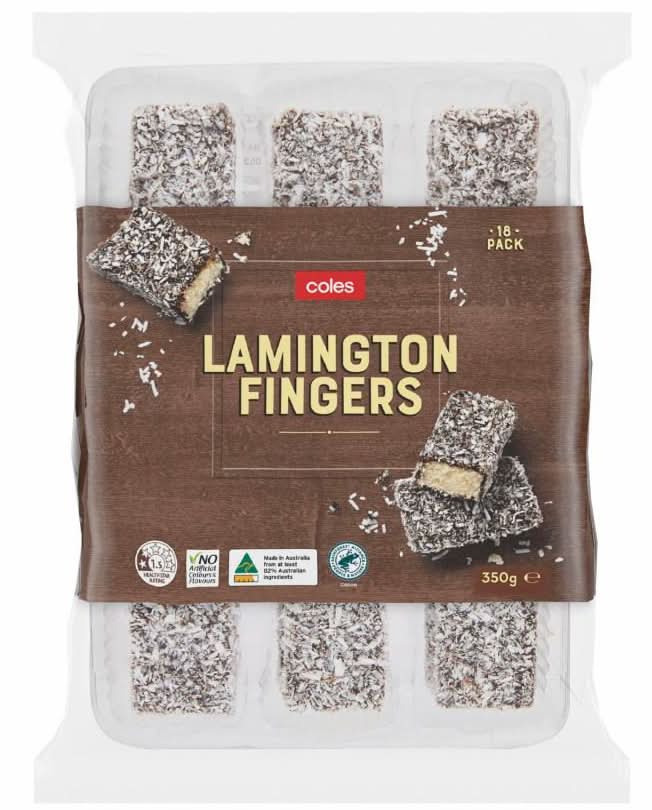 Coles Lamington Fingers (18 x 19.44g)
