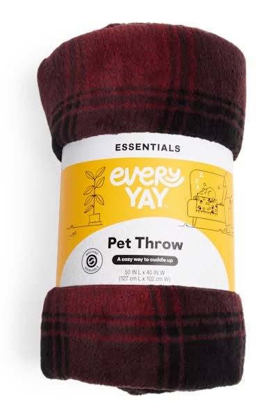 EveryYay Essentials Pet Throw, 50x40 in, Red Buffalo Check