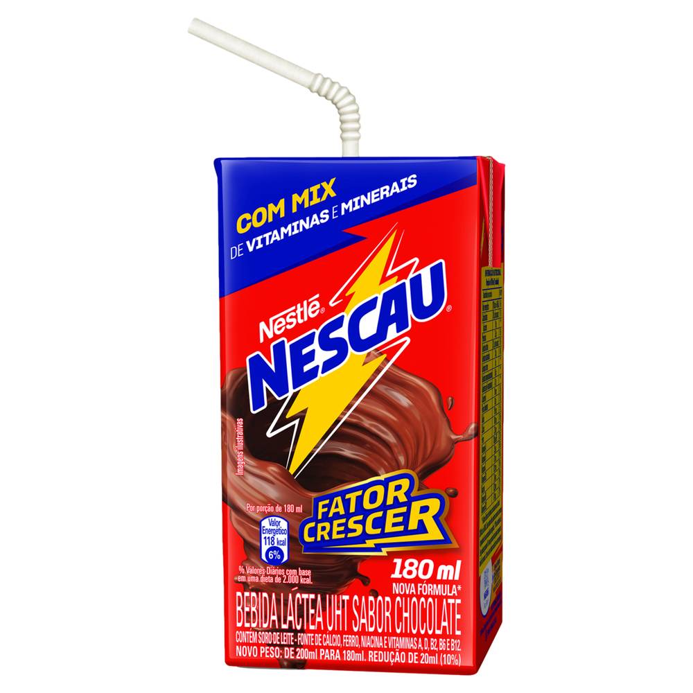 Nestlé bebida láctea uht nescau sabor chocolate (180 ml)