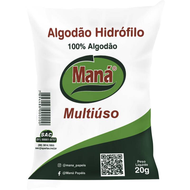 Maná algodão hidrófilo multiuso (20g)