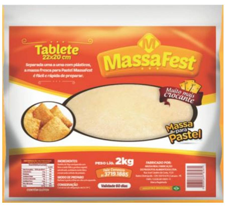 Massa de pastel massafest tablete (2kg)