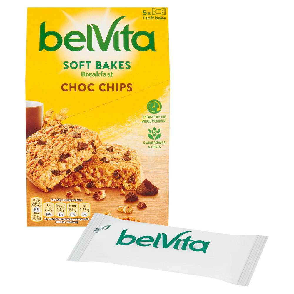 Belvita Breakfast Biscuits Soft Bakes Choc Chips Multipack 250g