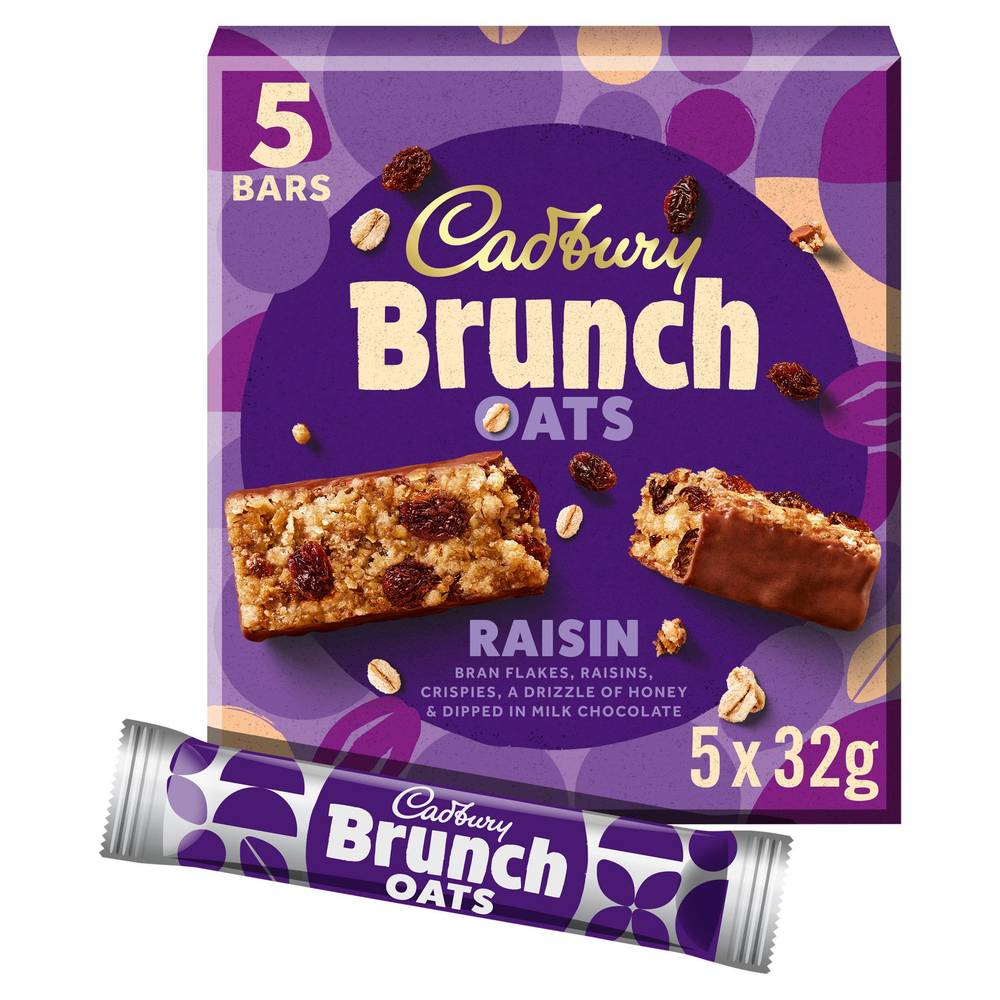 Cadbury Brunch Raisin Cereal Bar Multipack 5x32g