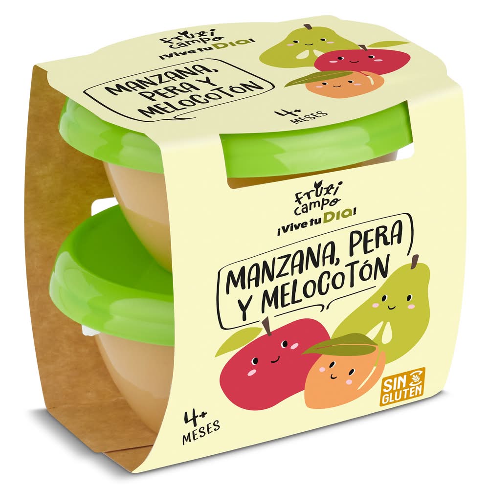 Puré De Manzana, Pera Y Melocotón Fruticampo De Dia Pack 2 X 130 G