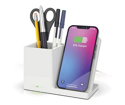 Soar Wireless Charging Stand & Pen Cup, White