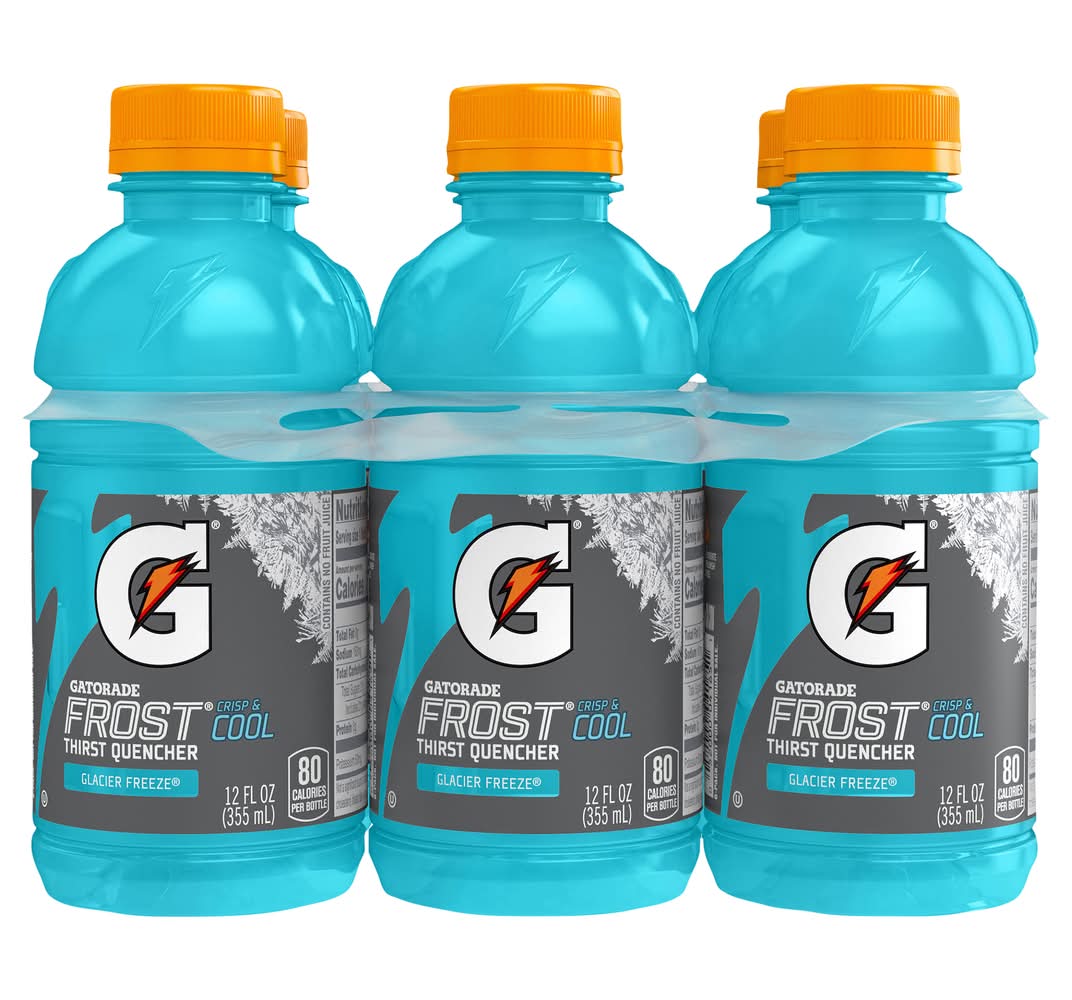 Gatorade Frost Crisp & Cool Thirst Quencher Sports Drink, Glacier Freeze (6 x 12 fl oz)