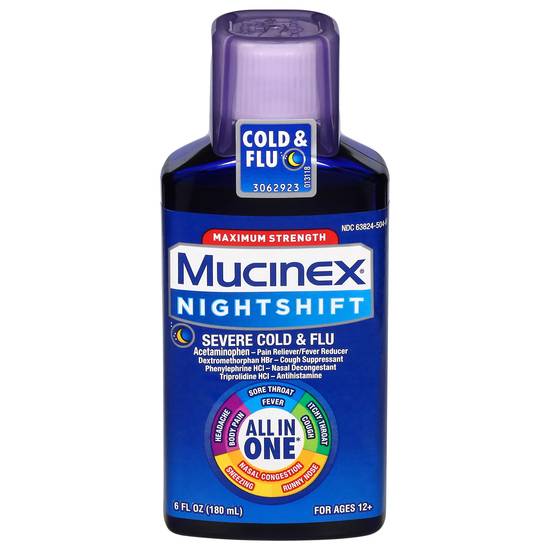 Mucinex Nightshift Cold & Flu Maximum Strength Ages 12+