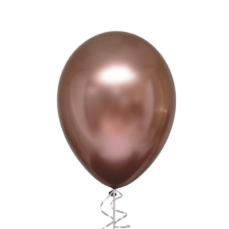 Uninflated 1ct, 12in, Rose Copper Metallic Chrome Satin Luxe Latex Balloon