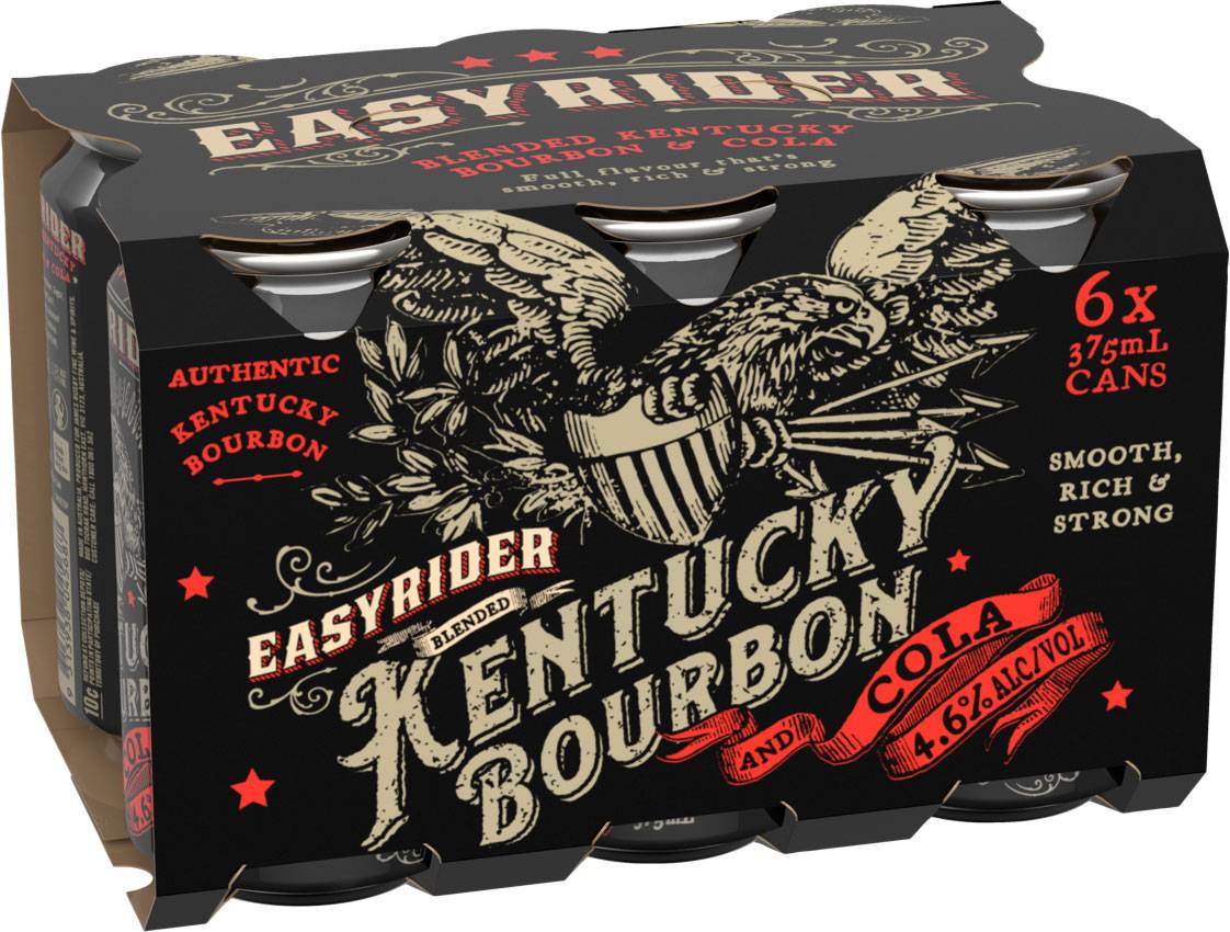 Easy Rider Bourbon & Cola Cans 375mL X 6 pack