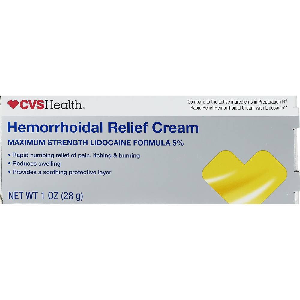 Cvs Health Maximum Strength Hemorrhoidal Relief Cream, 1 Oz