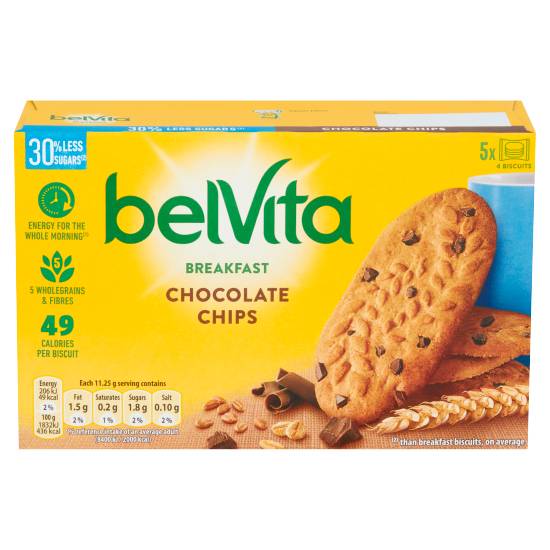 belVita Breakfast Biscuits 30% Less Sugars Chocolate Chips (225g)