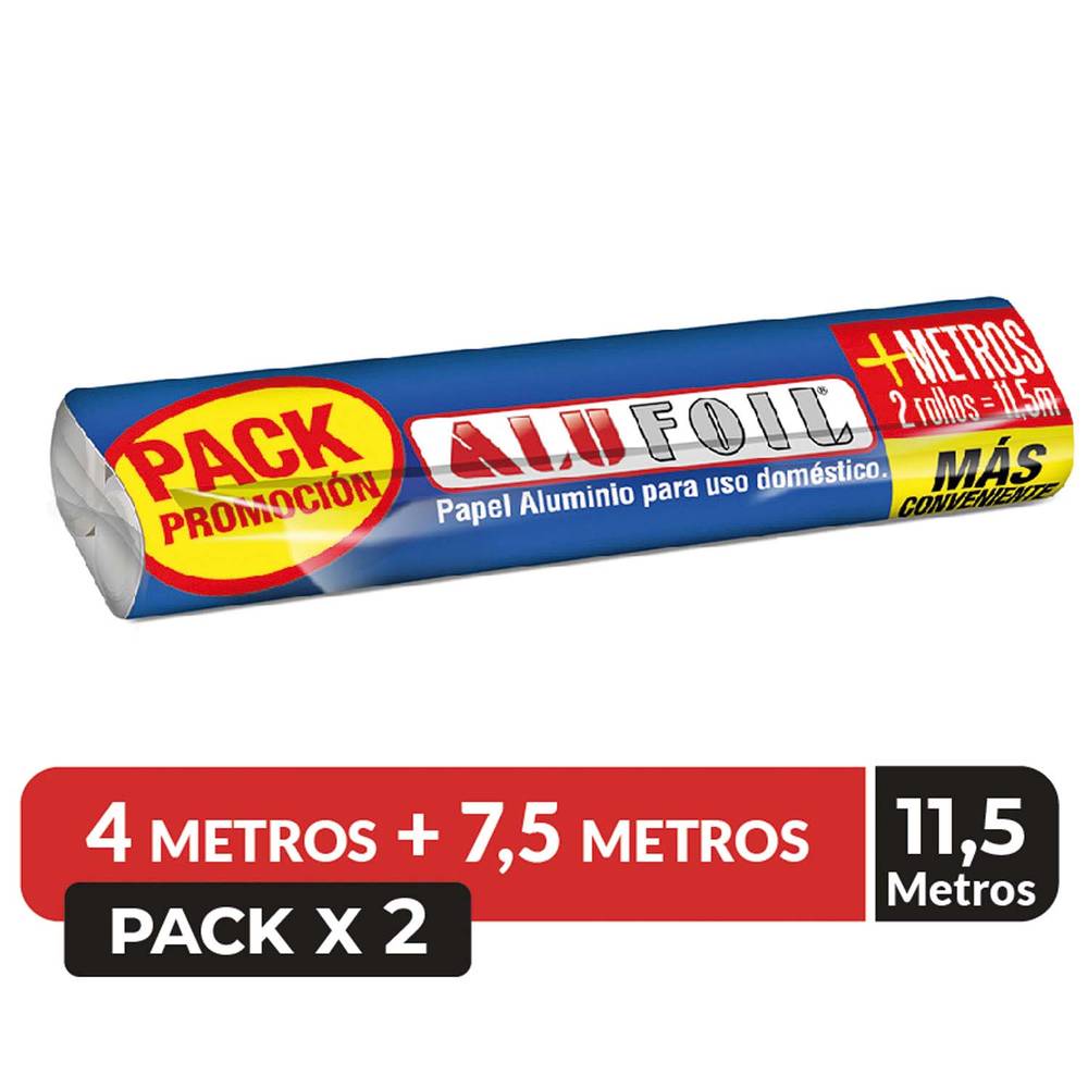 Alufoil pack papel de aluminio (rollo 2 u)