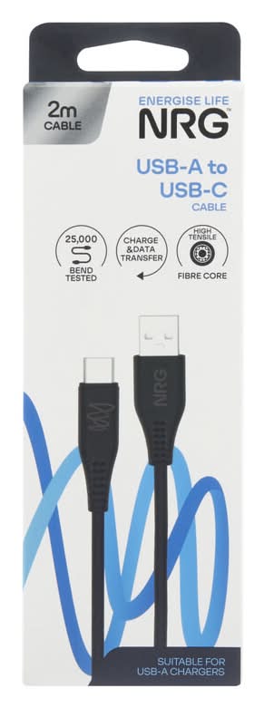 NRG Usb-C To Usb C Cable 2m/Black
