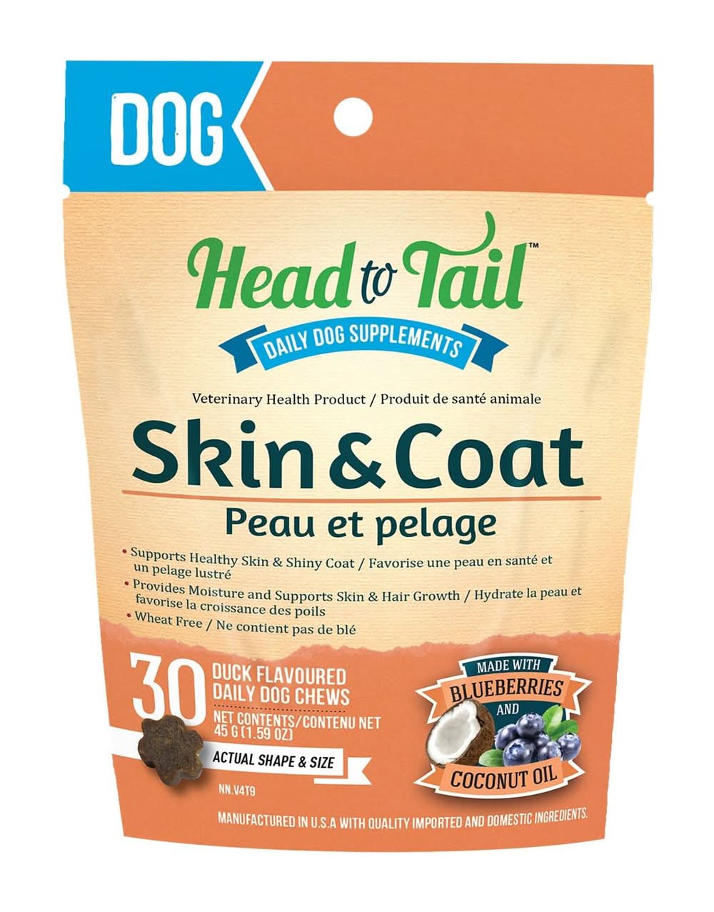 Head to Tail Skin & Coat Medium-Large Dog Supplements, 30 count