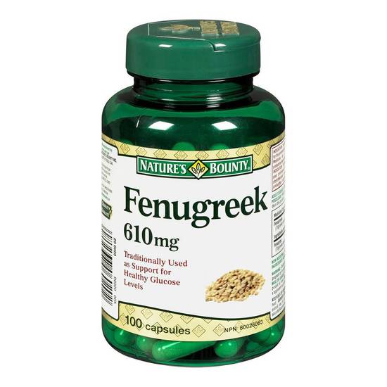 Nature's Bounty Fenugreek610 mg 100 Capsules (100 ea)