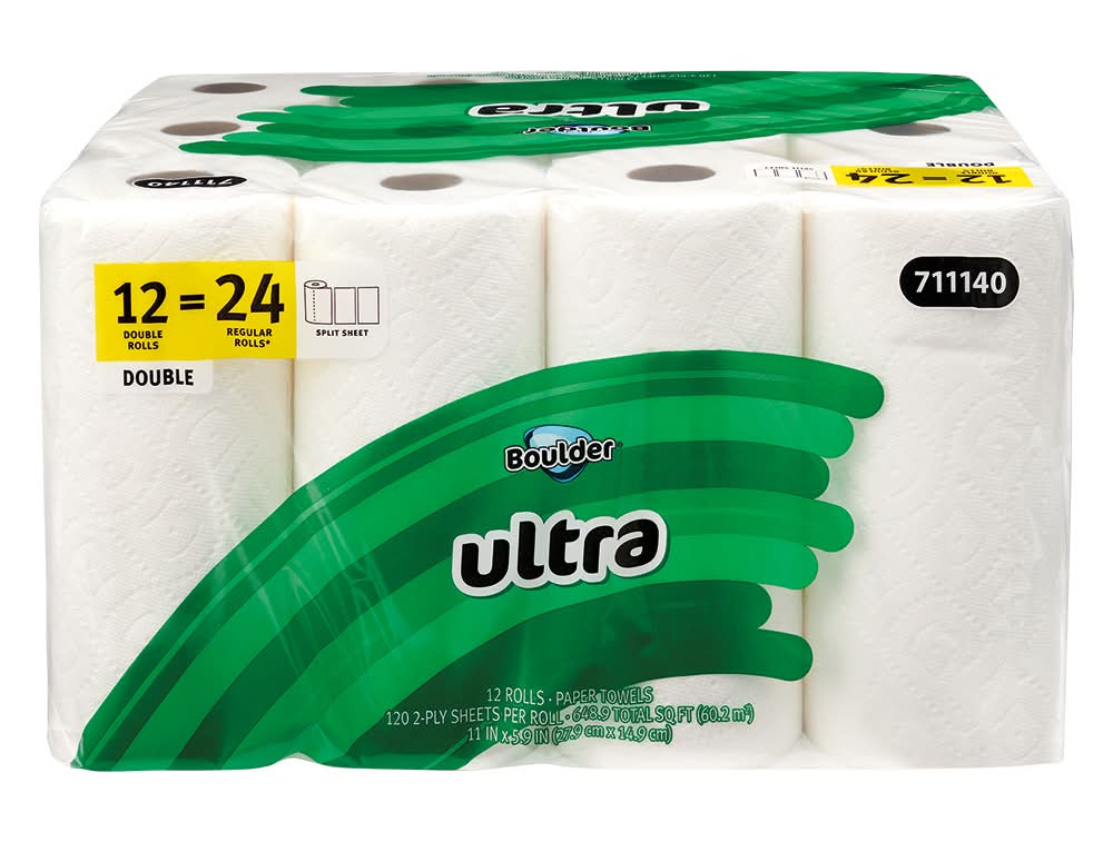 Boulder Canyon Ultra Paper Towel Rolls, 11x5.9 in (12 ct)