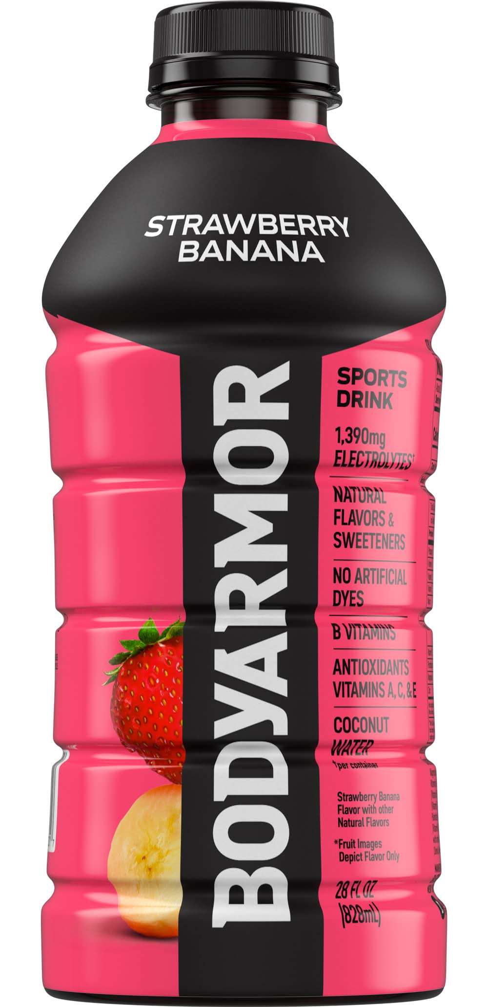 BODYARMOR Flavored Electrolyte Sports Drink, Strawberry Banana (28 fl oz)