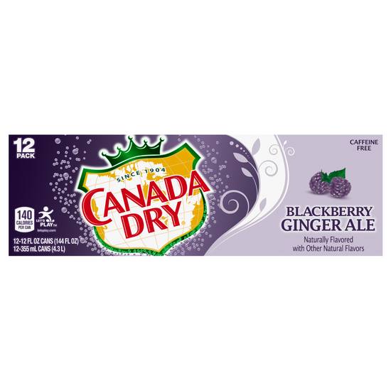 Canada Dry Blackberry Ginger Ale (12 ct, 12 fl oz)