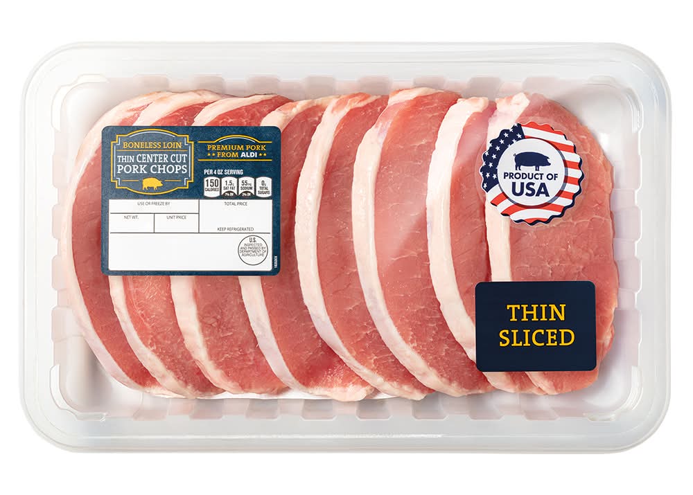Thin Sliced Boneless Center Cut Pork Chops