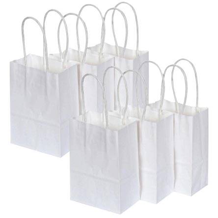 Bolsa de papel con agarradera blanca (6 piezas)