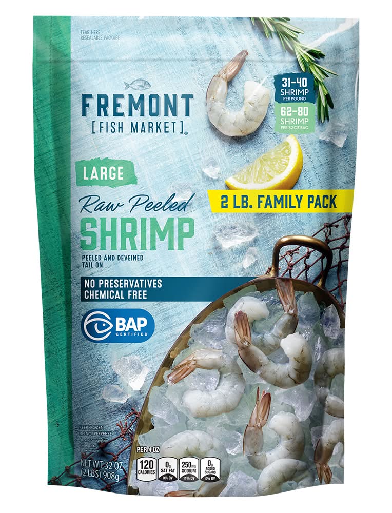 Fremont Fish Market Raw Peeled Shrimp Family pack, L (32 oz)