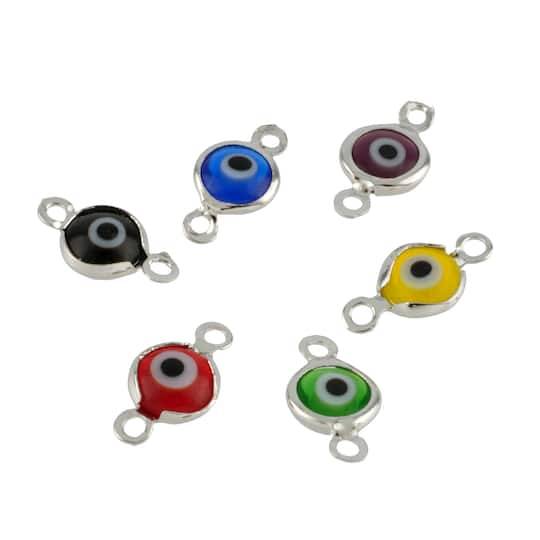 12Mm Rhodium Eye Connectors, 6Ct. By Bead Landing