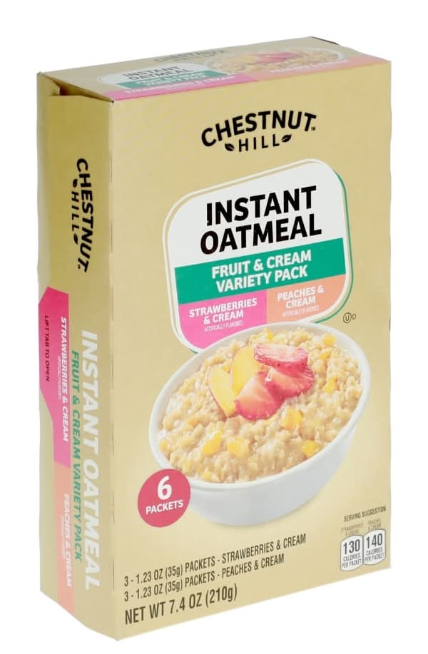 Chestnut Hill Instant Oatmeal Fruit & Cream Variety pack, Assorted (6 x 1.23 oz)
