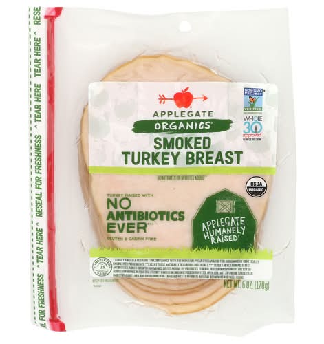 Applegate Organic Sliced Smoked Turkey Breast