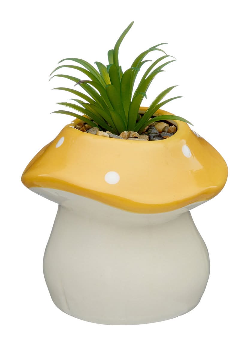 TrueLiving Succulent Mushroom Shaped Potted Plant