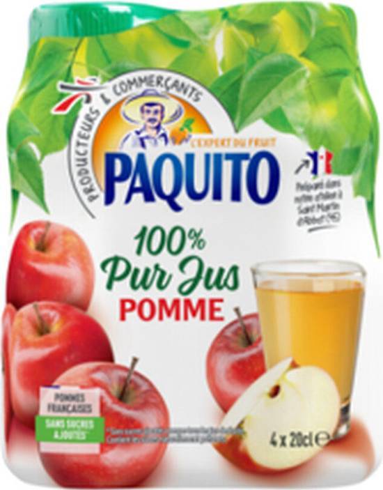 100% pur jus pomme - paquito - 4x 20cl