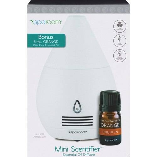 Sparoom Mini Scentifier Fan Diffuser Bonus Oil, Orange