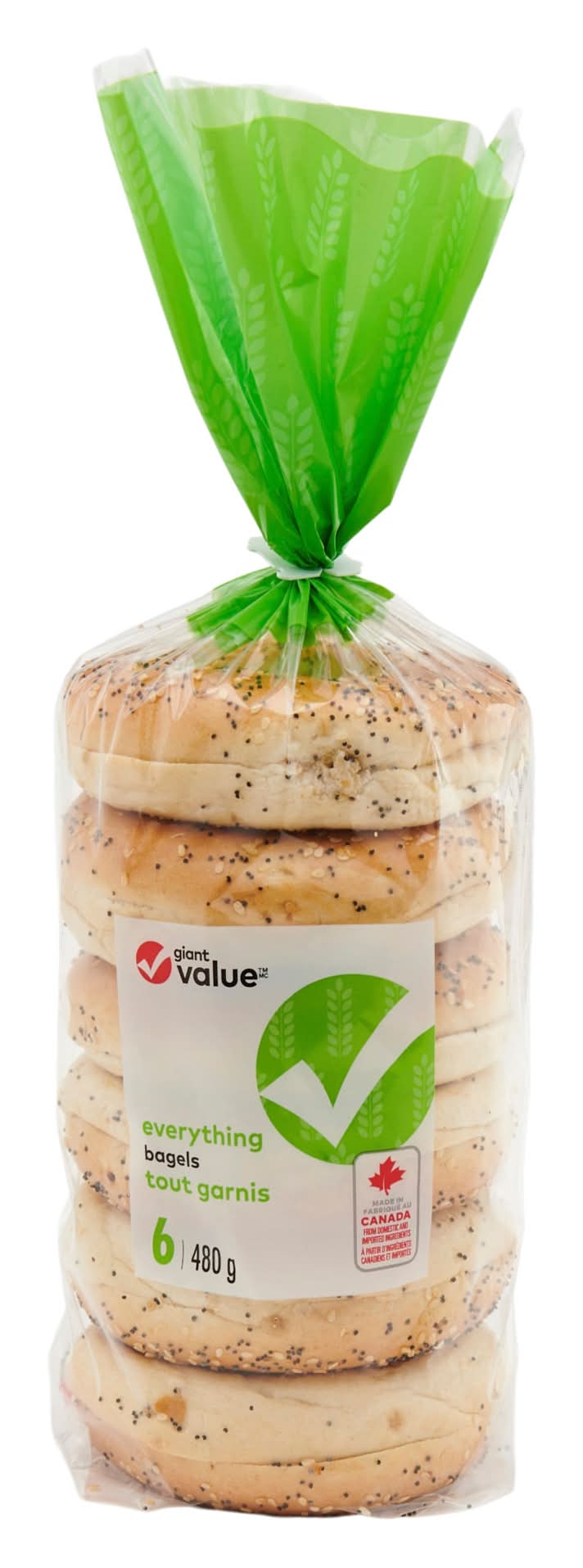 Giant Value Everything Bagels (480 g, 6 ct)