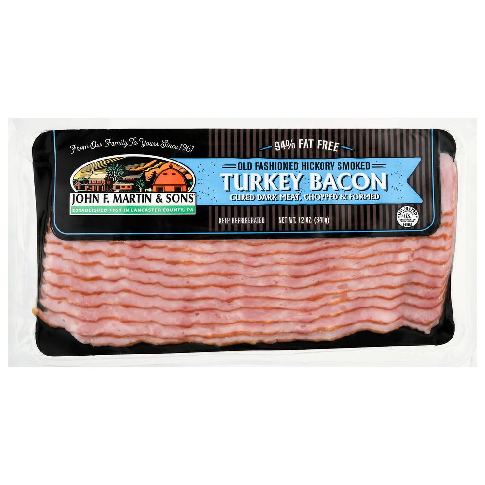 John F. Martin & Sons Naturally Hickory Wood Smoked Turkey Bacon (12 oz)